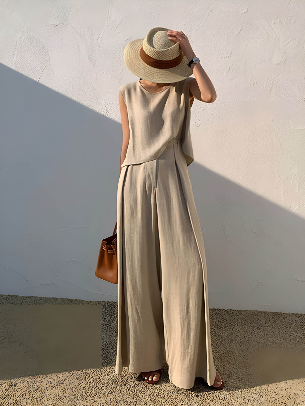 Set de Pantaloni Casual din Amestec de In