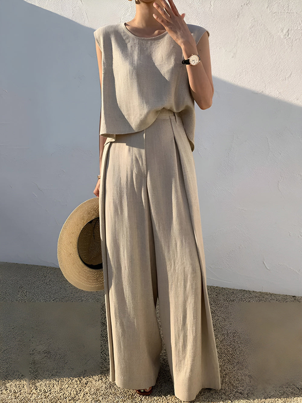 Set de Pantaloni Casual din Amestec de In