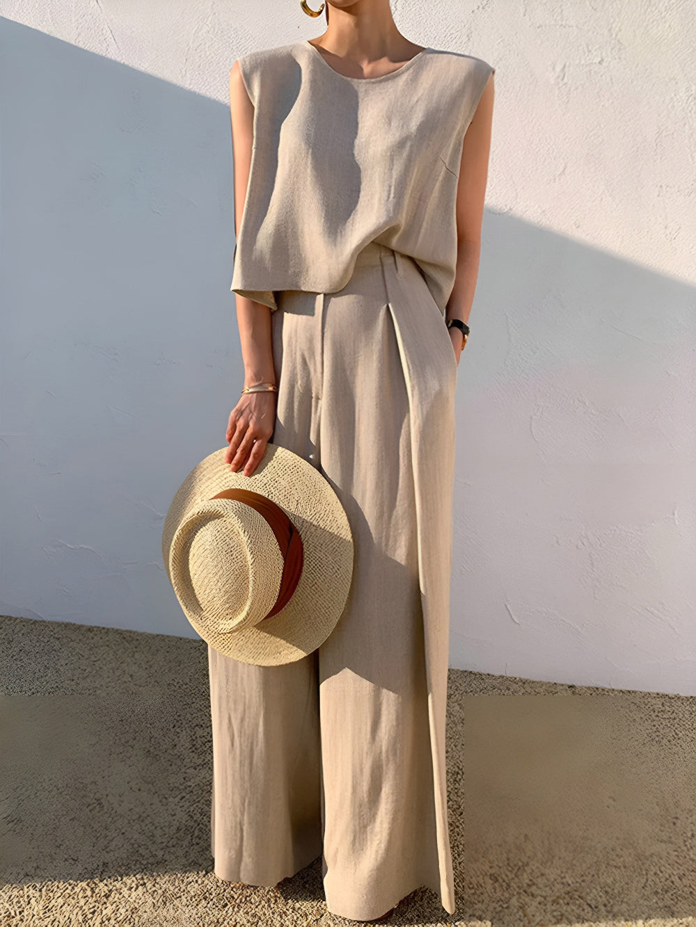 Set de Pantaloni Casual din Amestec de In