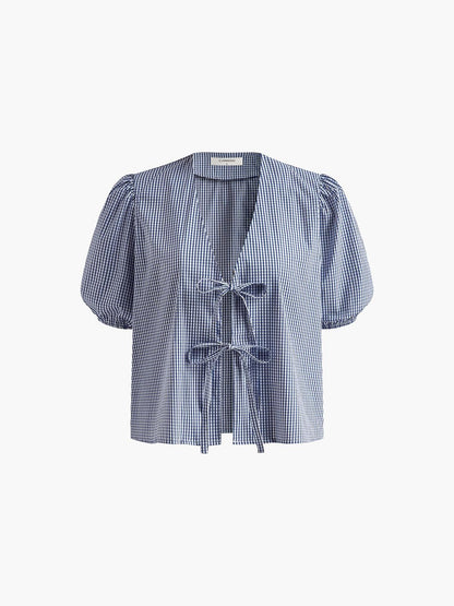 Set med rutiga shorts med spets