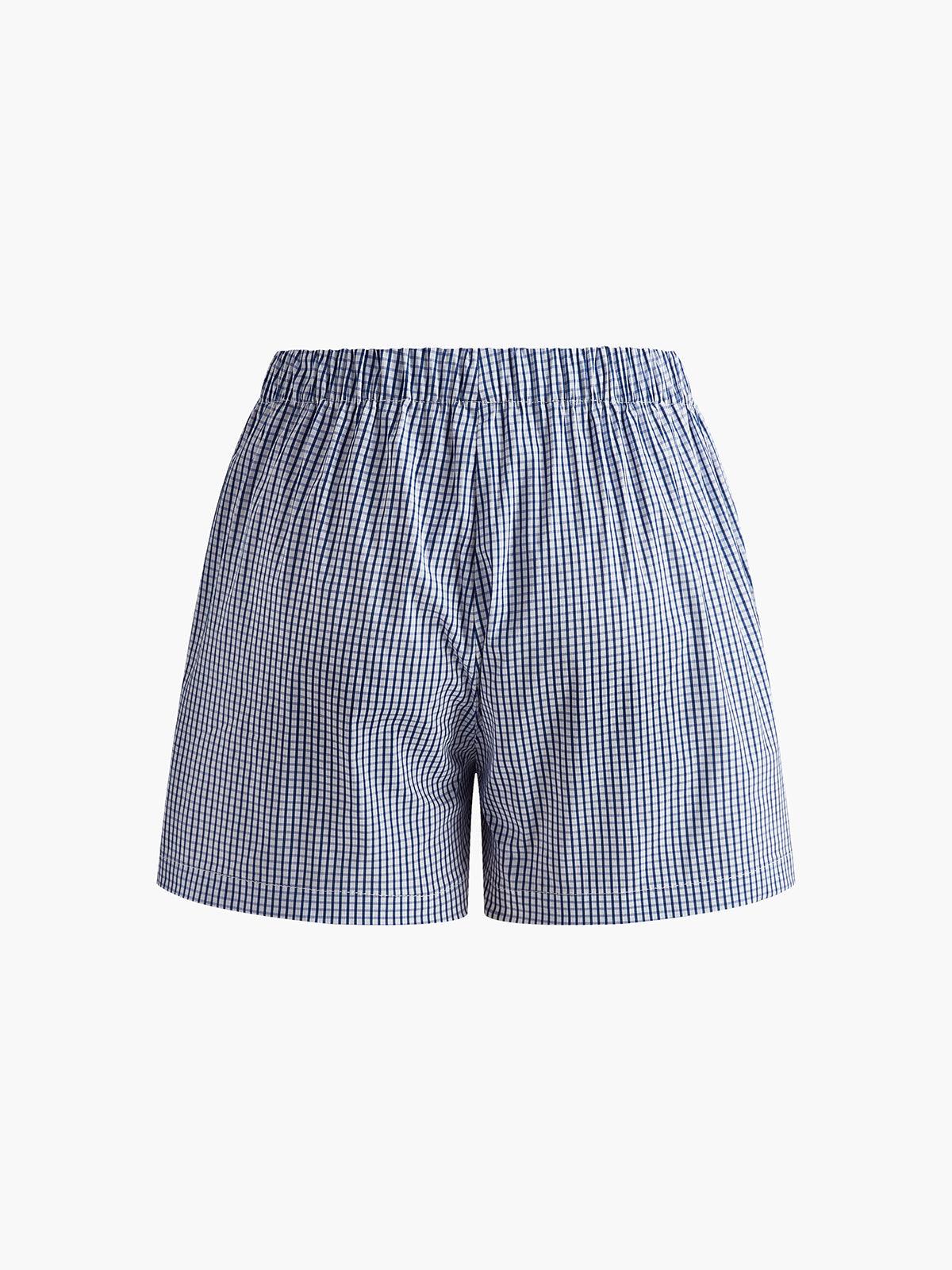 Set de pantaloni scurți cu dantelă în carouri