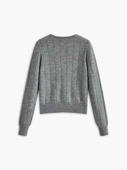 Mjuk cardigan med rund hals och knappar