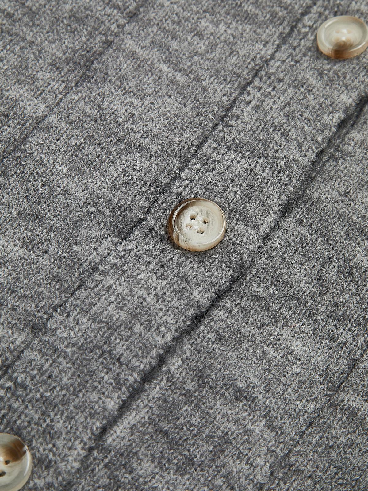 Cardigan moale cu guler rotund și nasturi