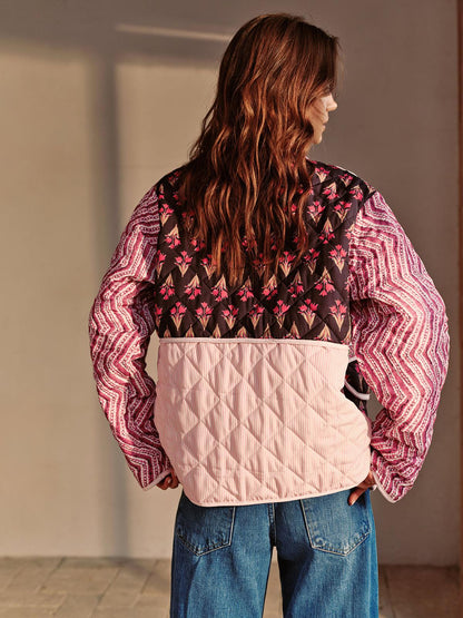 Bohemisk Blommönstrad Vinterkappa