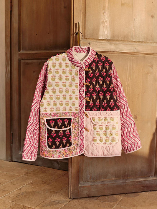 Bohemisk Blommönstrad Vinterkappa