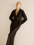 Sacou Slim cu Buton Glossy Aurie