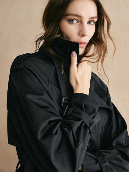 Lång casual kappa med fickor