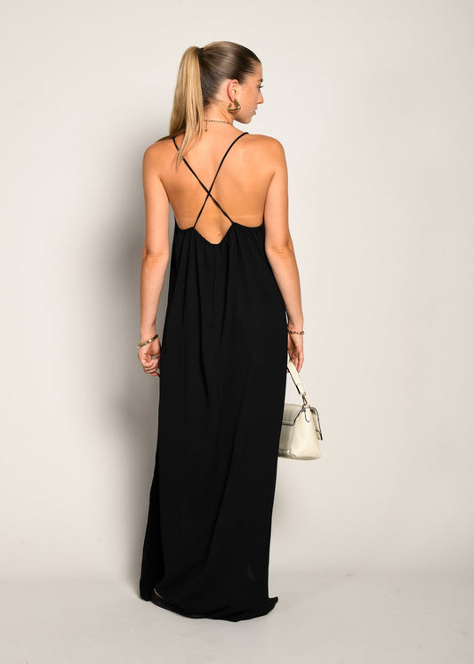 SVART MAXI KLÄNNING
