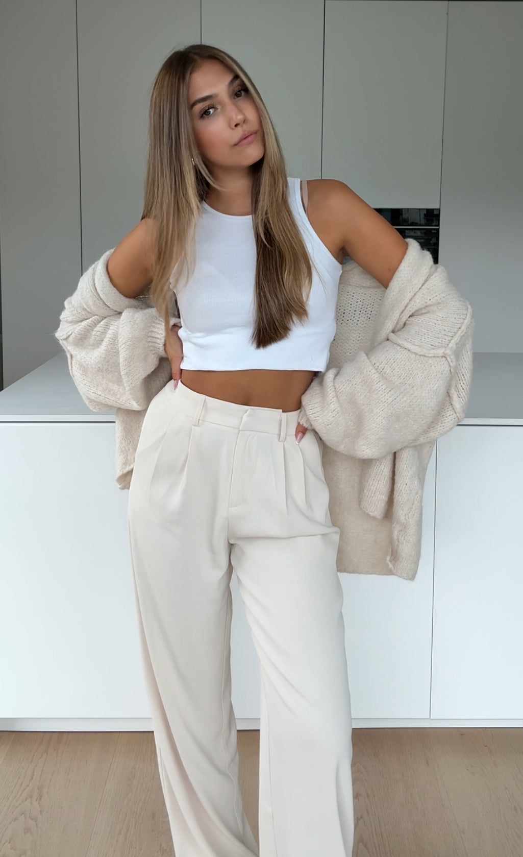 CARDIGAN CLASIC PUFOASĂ VANILIE