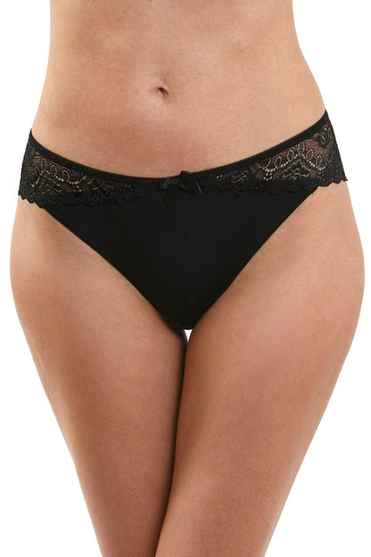 Braziliansk trosa i mikrofiber och spets CATRINA S0487N svart