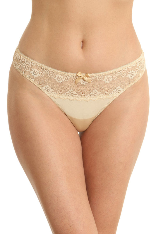 Tanga i mikrofiber och spets CATRINA S1584O beige