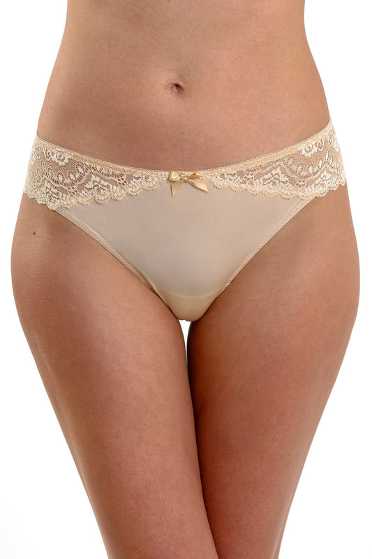 Braziliansk microfiber trosor med spets CATRINA S0487NO beige