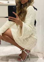 Chloe | Rochie mini texturată cu fundiță
