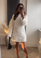 Chloe | Rochie mini texturată cu fundiță