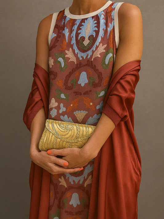 Elegant tvådelad klänning med cape