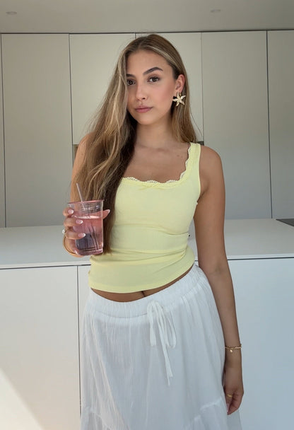 TOP DANTELĂ BASIC CITRON