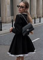Everly | Rochie mini din dantelă cu talie înaltă