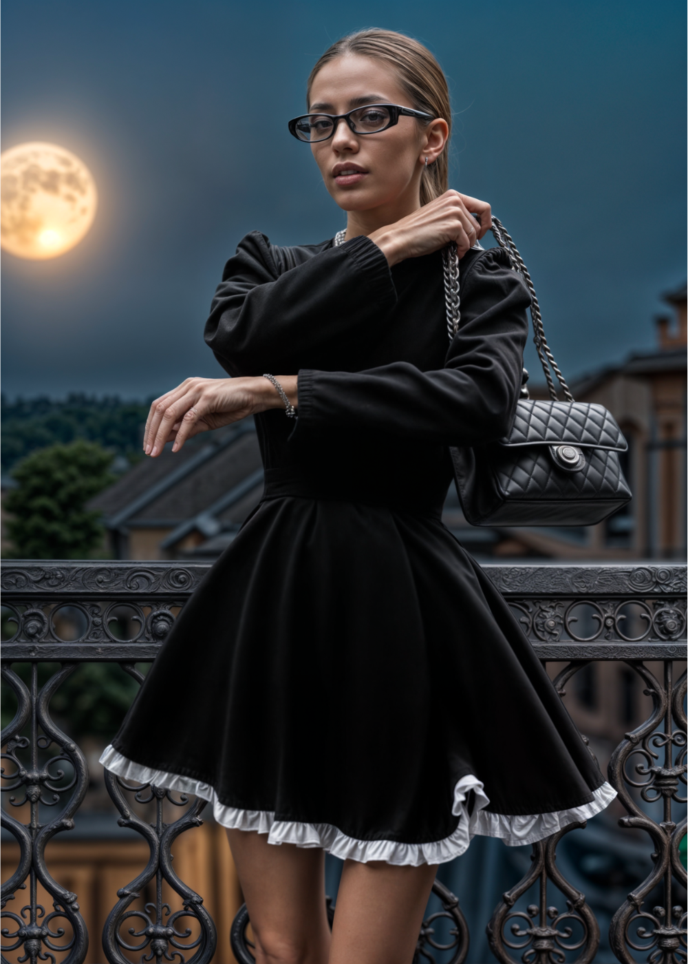 Everly | Rochie mini din dantelă cu talie înaltă