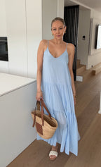 ROCHIE DE VARĂ MAXI ALBASTRU MOALE