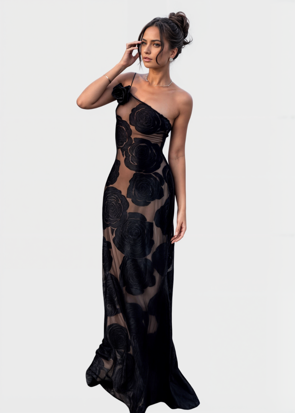 Faith | Rochie Maxidă cu Flori de Trandafir