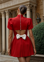 Leah | Rochie scurtă cu fundă
