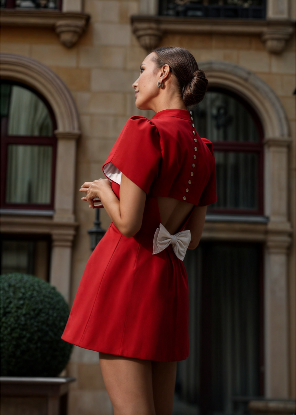 Leah | Rochie scurtă cu fundă