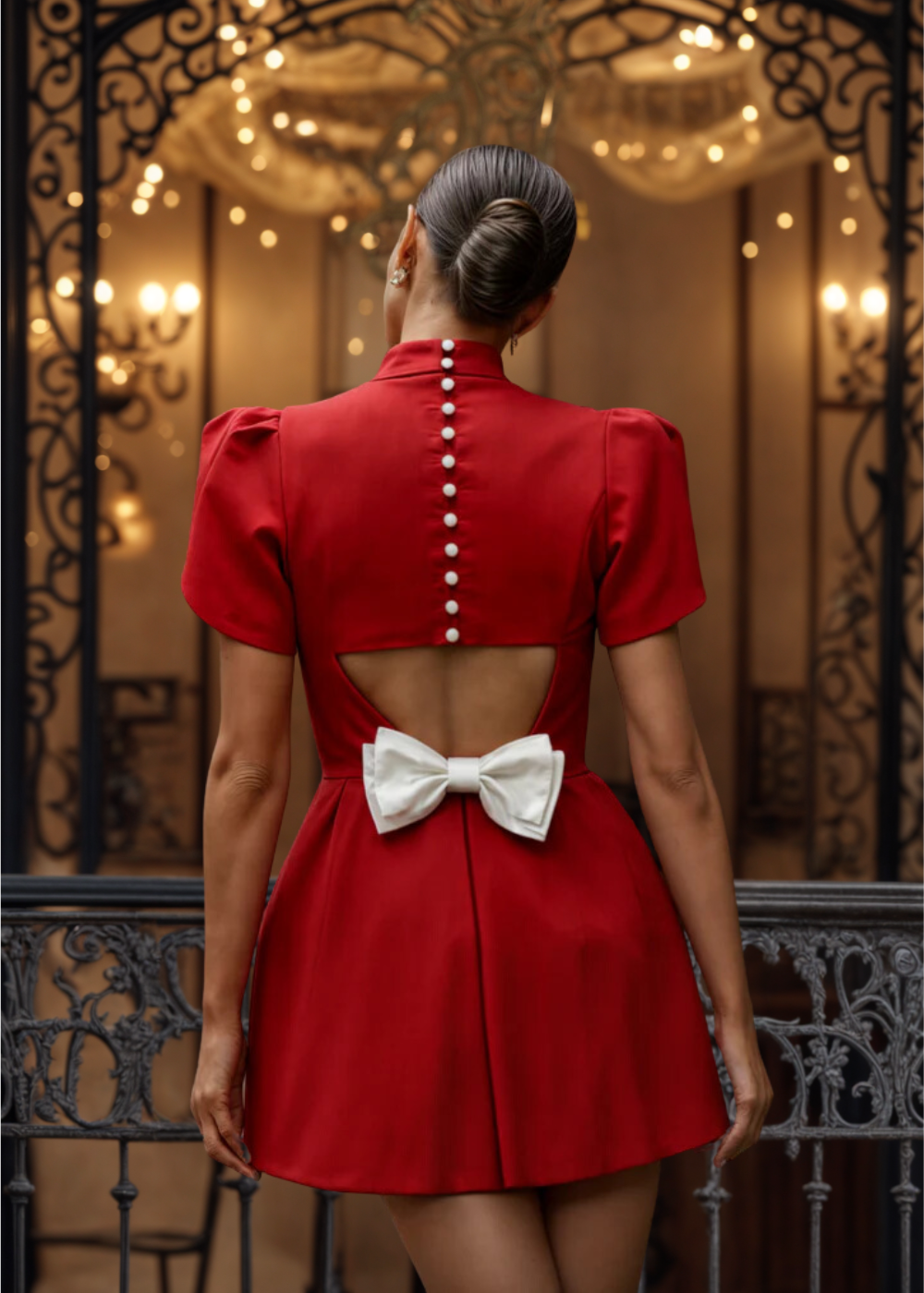 Leah | Rochie scurtă cu fundă