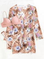 Costum de baie imprimat, set trei piese