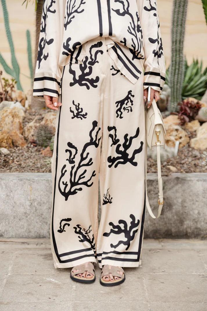 Set Casual din Satin în Două Piese