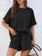 Set de tricou cu mânecă scurtă și pantaloni scurți cu șnur