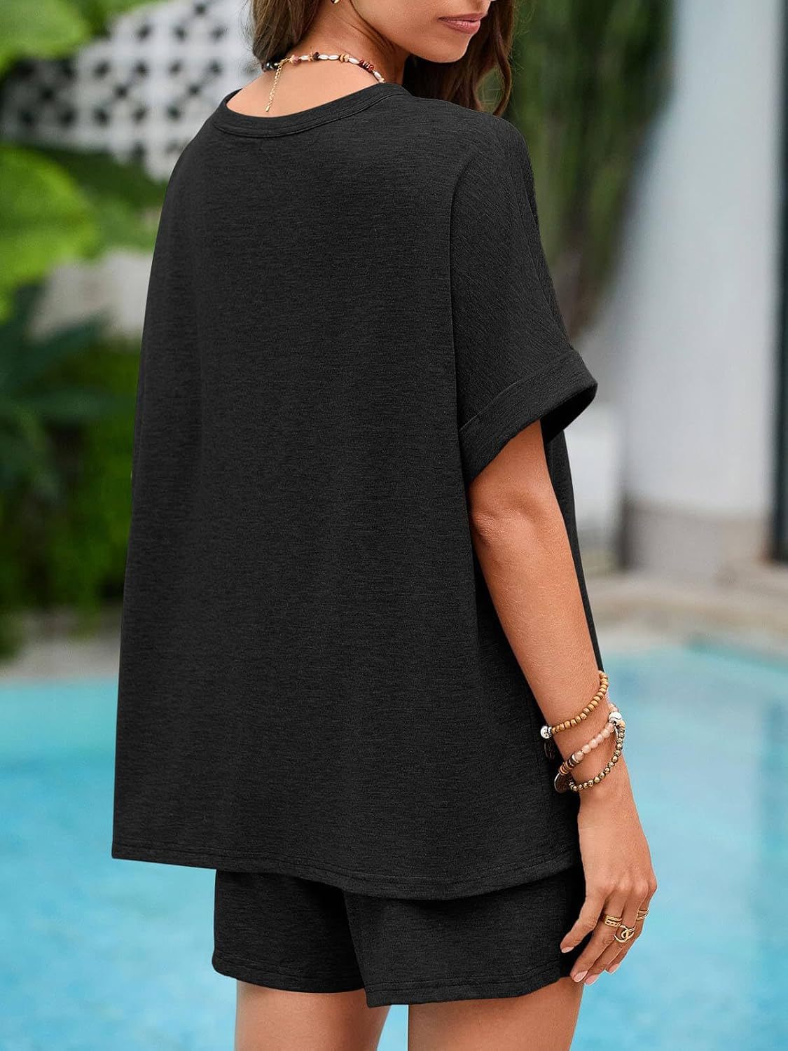 Set de tricou cu mânecă scurtă și pantaloni scurți cu șnur