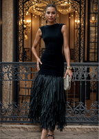 Piper | Rochie maxi cu ciucuri