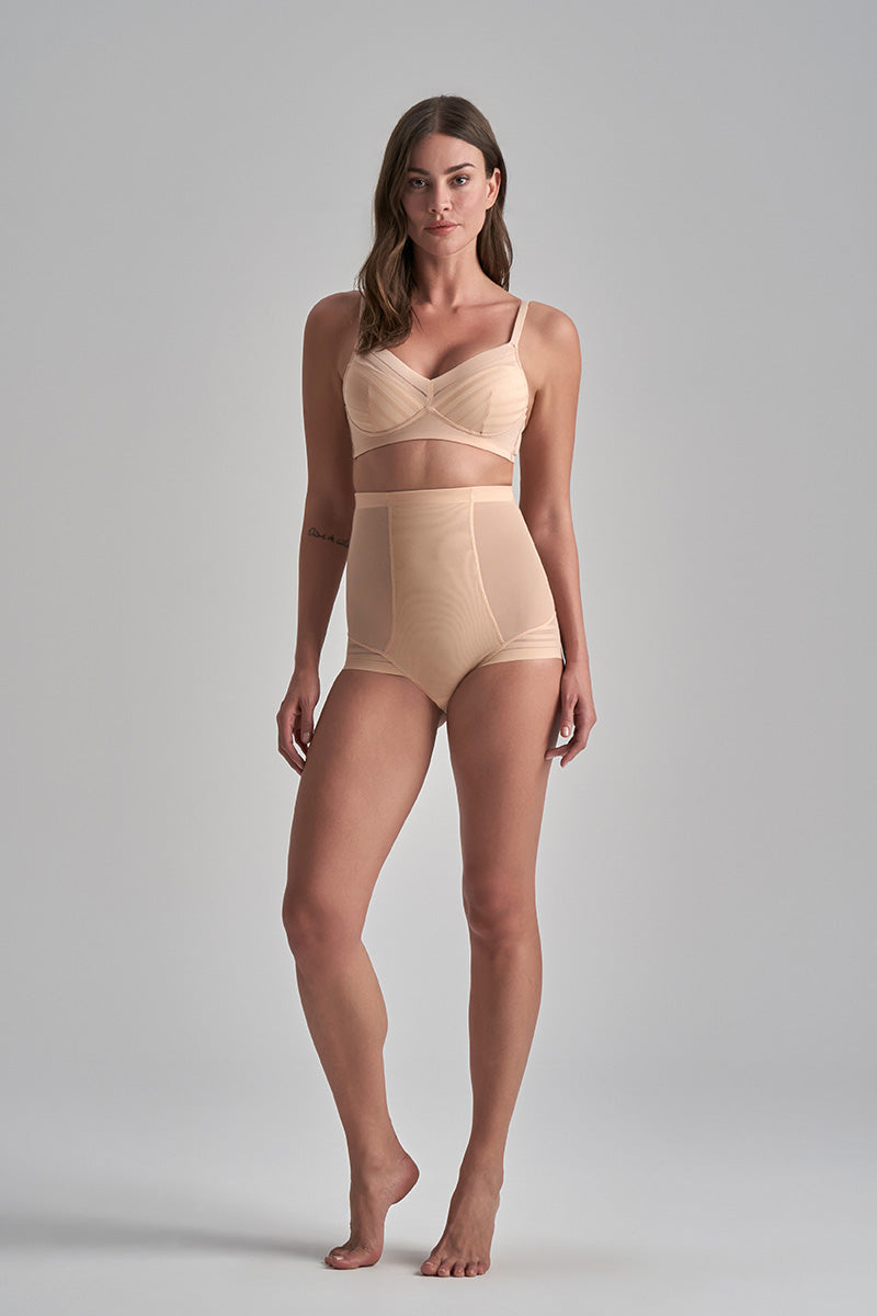 Formande trosor Powermesh hög midja Beige PWMHWB