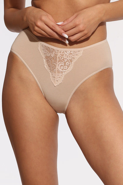 Hög midja klassiska trosor Beige Fiona S0727