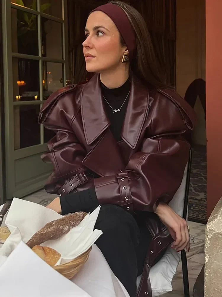 DEENA | Jachetă din piele frumoasă