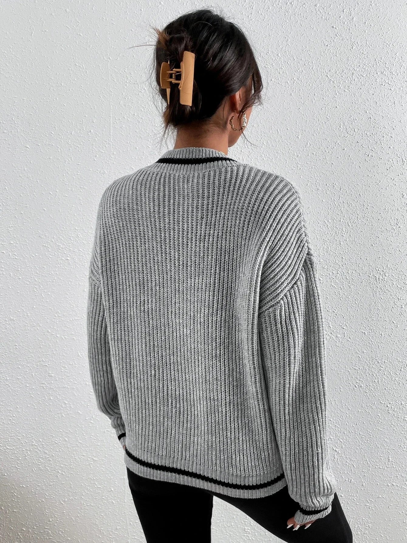 Marina | Pulover din tricot cu model în dungi