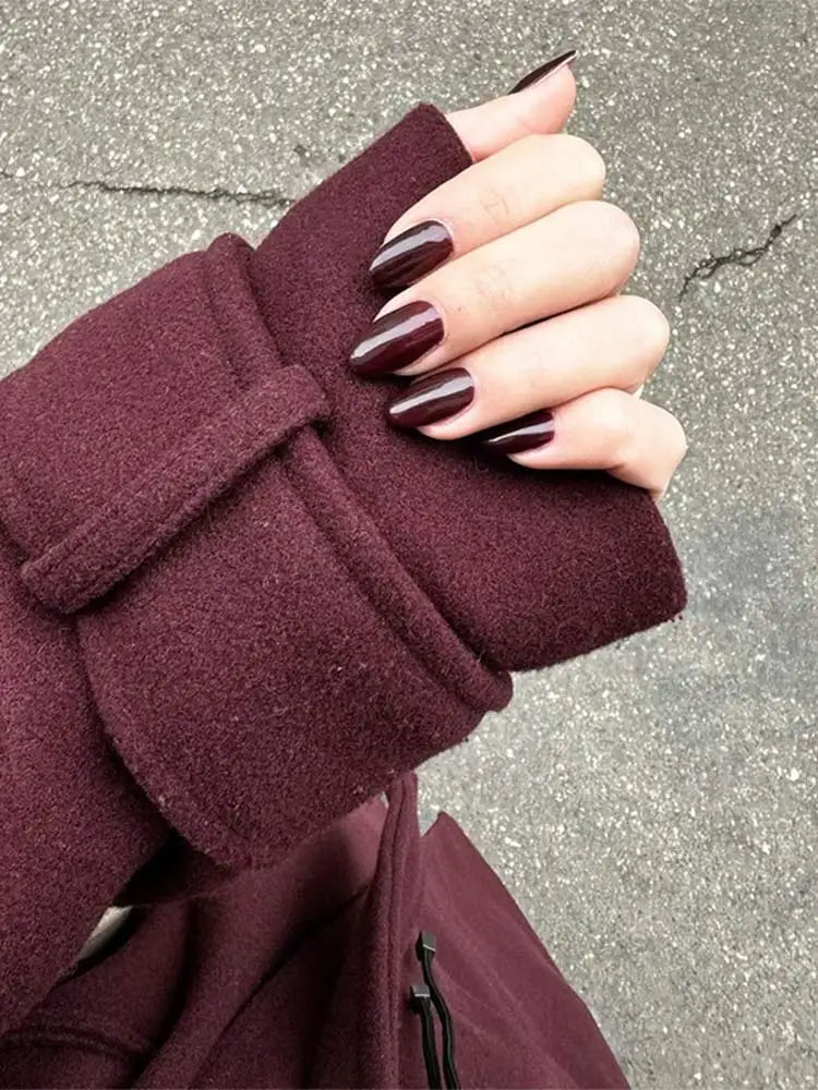 Liesel | Palton lung elegant Burgundy