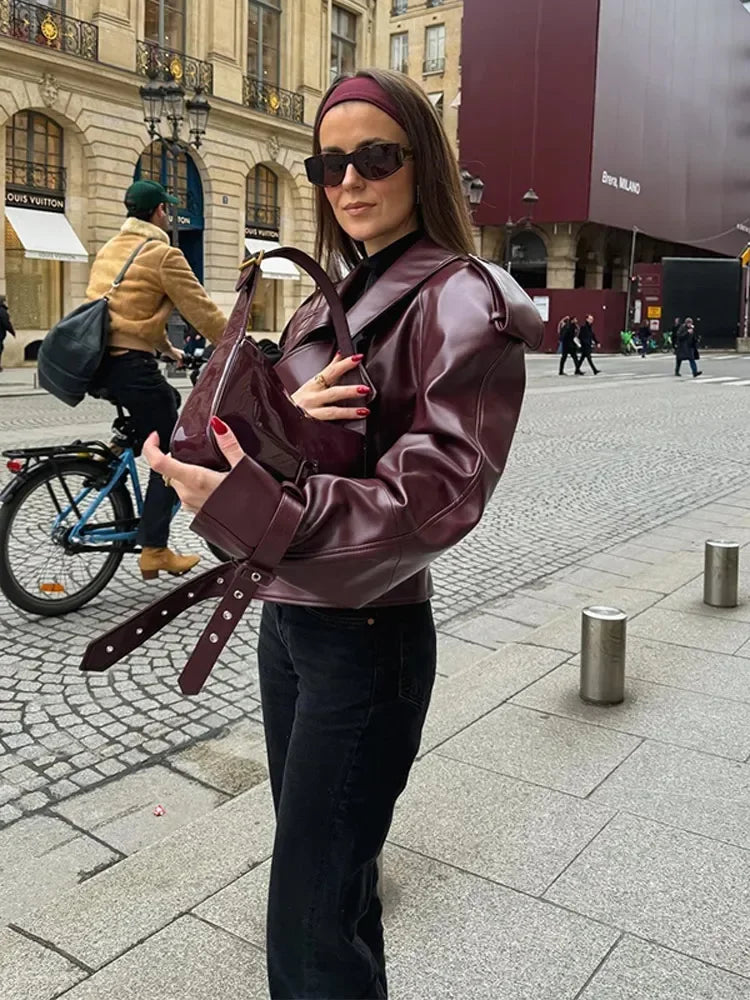 DEENA | Jachetă din piele frumoasă
