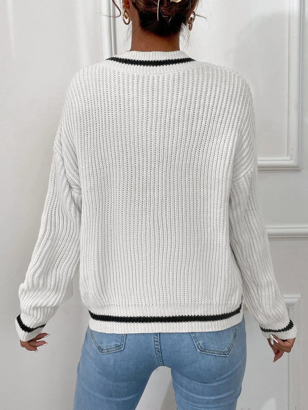 Marina | Pulover din tricot cu model în dungi