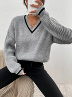 Marina | Pulover din tricot cu model în dungi