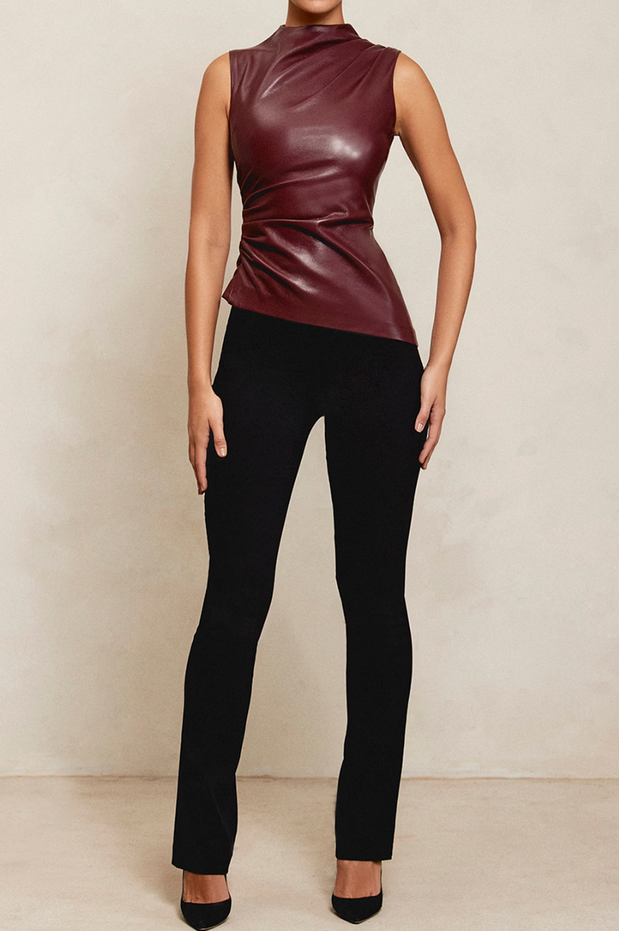 Solira | Top din piele slim-fit luxos