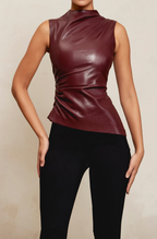 Solira | Top din piele slim-fit luxos
