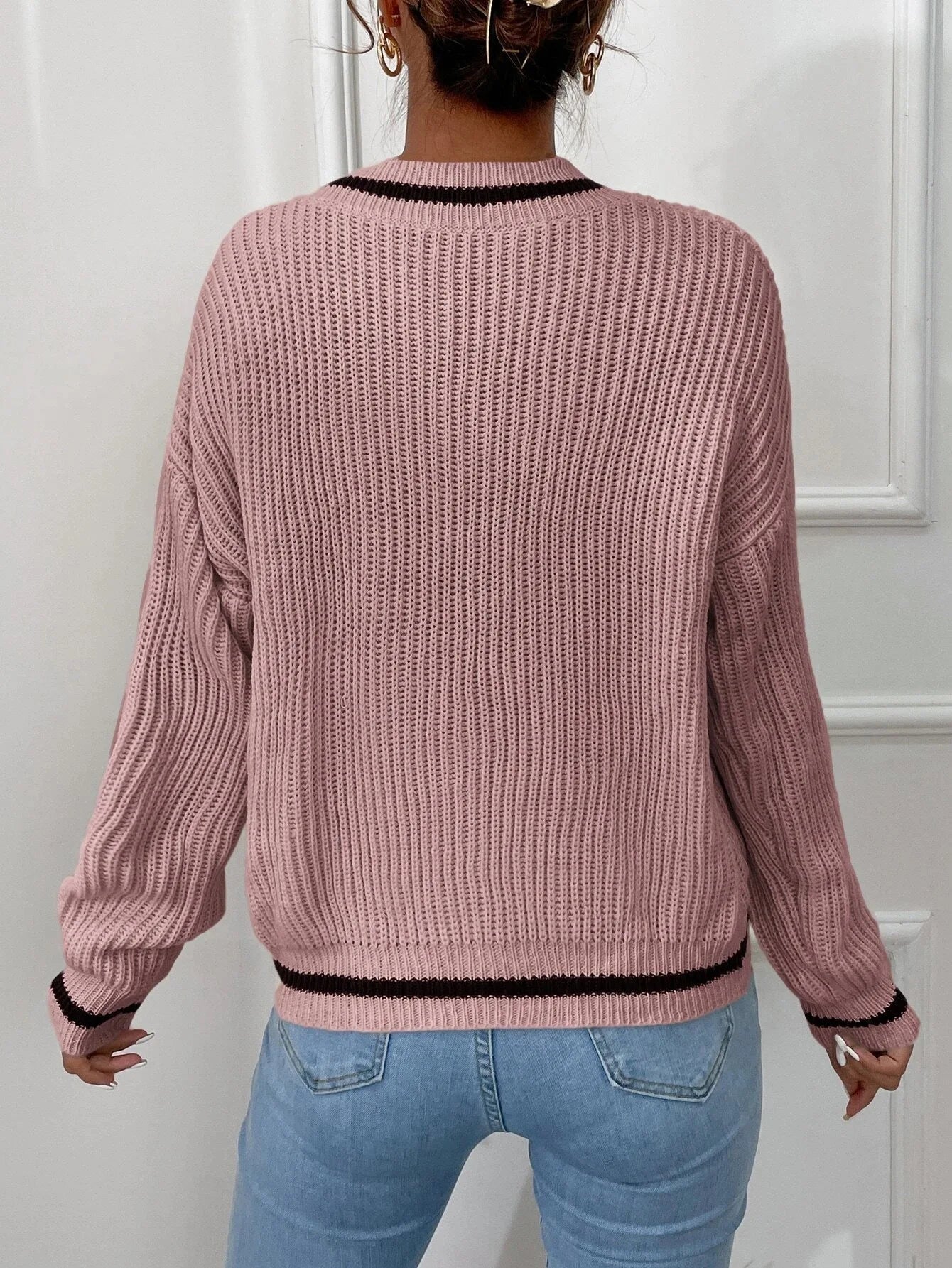 Marina | Pulover din tricot cu model în dungi