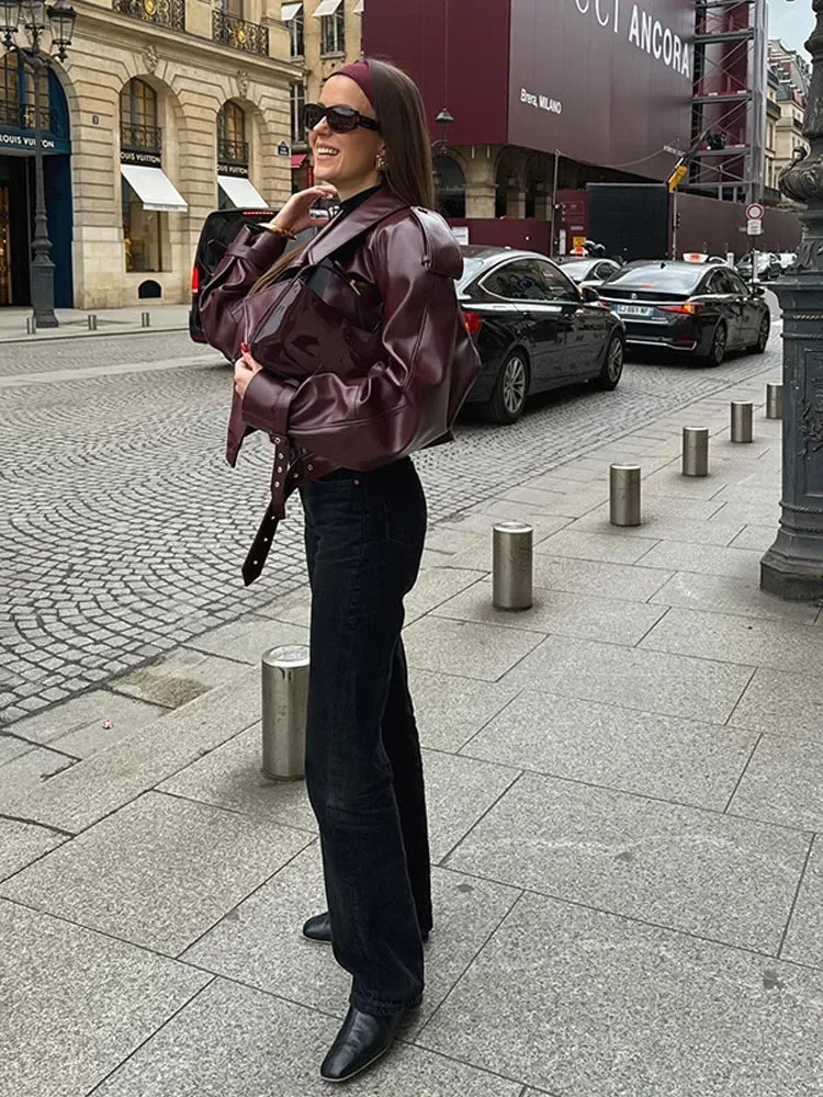 DEENA | Jachetă din piele frumoasă