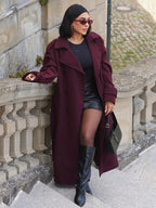 Liesel | Palton lung elegant Burgundy