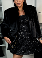 Skylar | Rochie mini din paiete negre