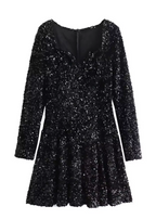 Skylar | Rochie mini din paiete negre