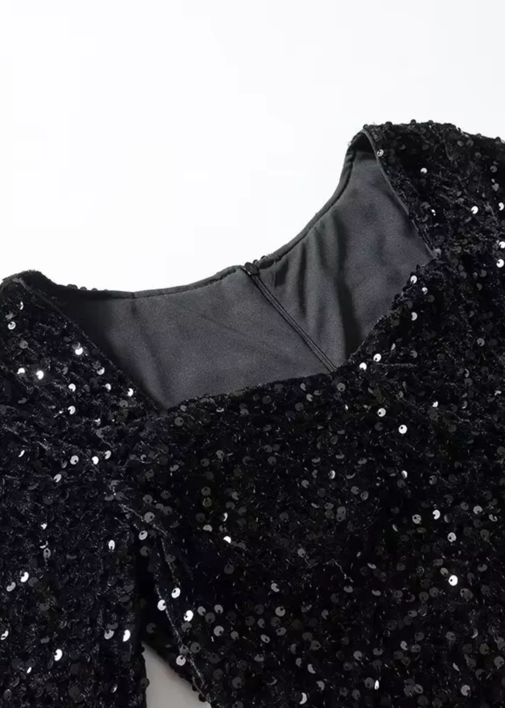 Skylar | Rochie mini din paiete negre