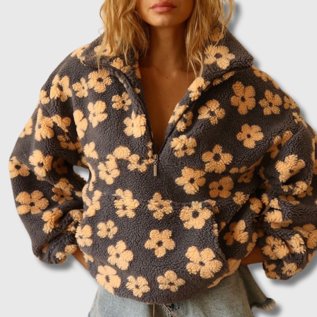 Sandra - Sherpa-tröja med bohemisk inspiration