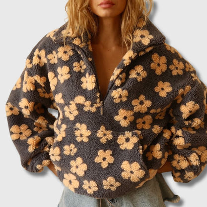 Sandra - Sherpa-tröja med bohemisk inspiration